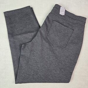 J Jill Ponte Slim Leg Pants Womens 2X Pull On Knit Trousers Grey Heather Career